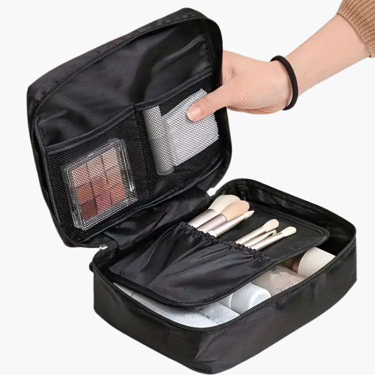 Trousse de maquillage en matière plastique noire imperméable