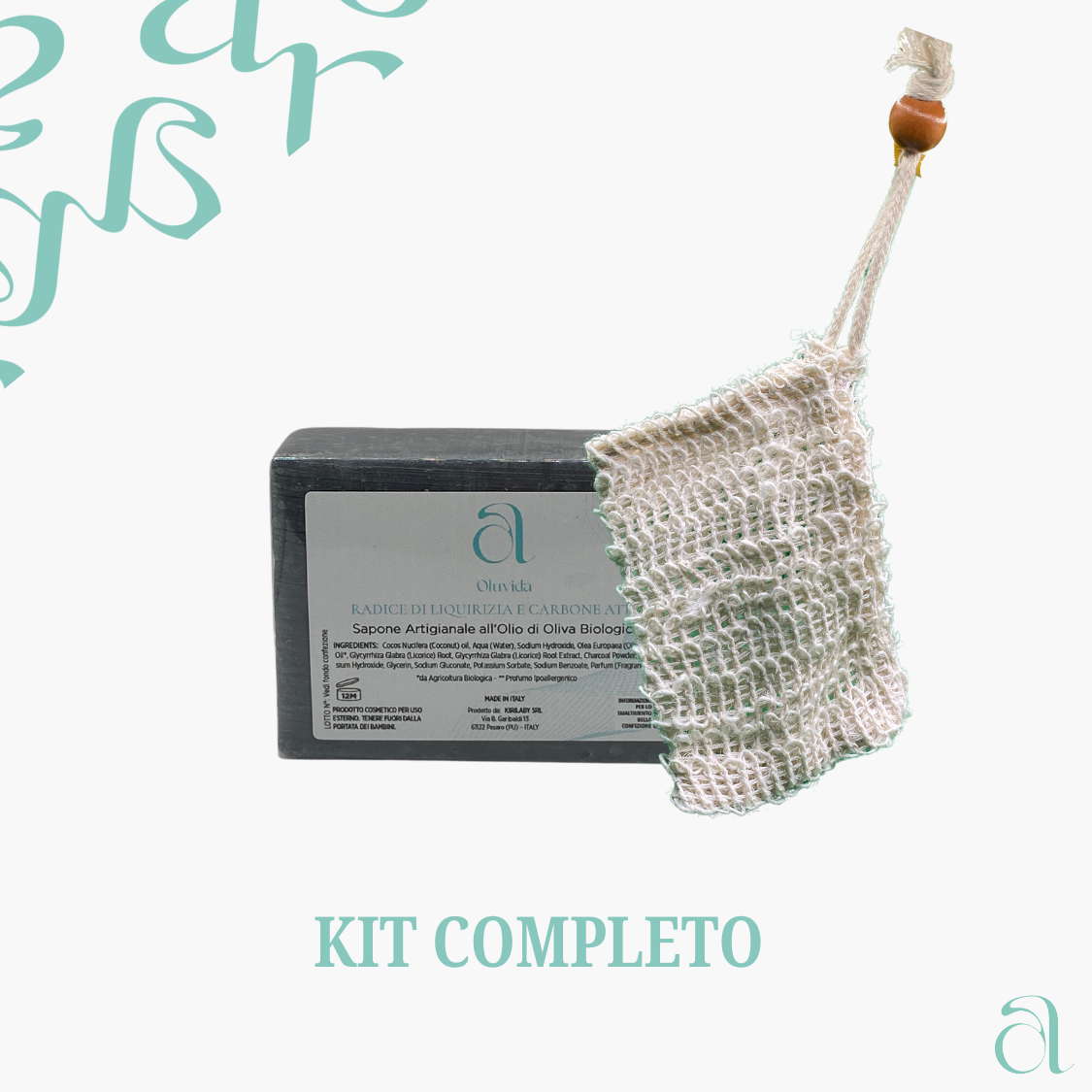 Saponetta Detossinante con Carbone Attivo e Liquirizia - Oluvida - 100 g - Detossinante e sebo regolatore