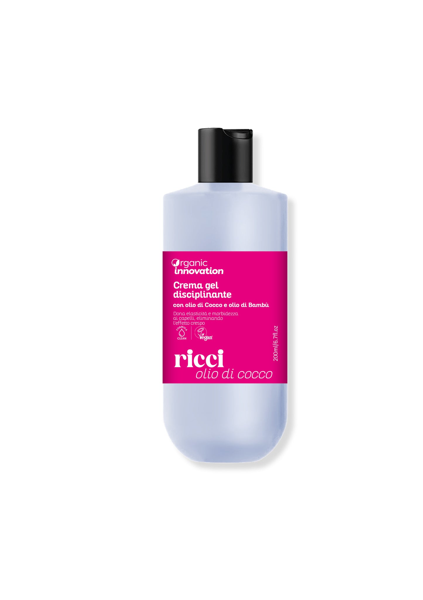 LINEA RICCI - Crema Gel Disciplinante, Organic Innovation - olio di cocco/olio di bambu/proteine della seta/olio di germe di grano/estratto di grano/acido ialuronico