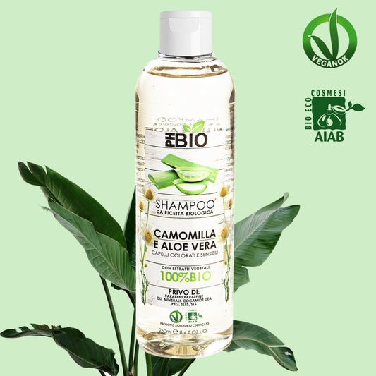 Shampoo biologico - PH BIO - Camomilla e Aloe Vera - 100% BIOLOGICO CERTIFICATO - per capelli secchi e delicati