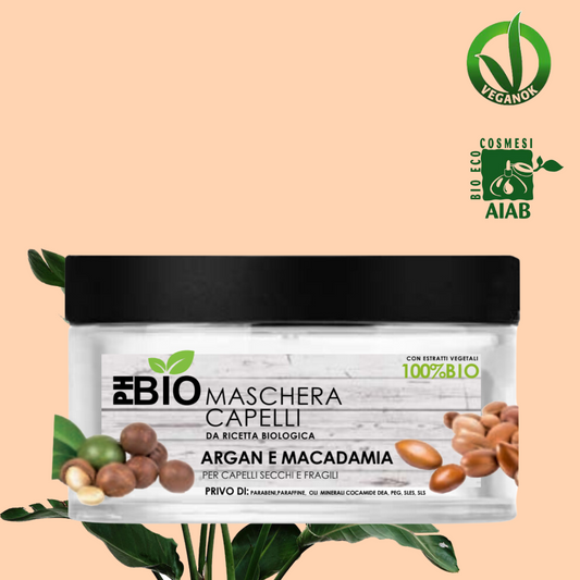 Maschera per capelli - PH BIO - Mandorle e semi di Lino - per capelli SANI e LUCENTI - 100% biologico