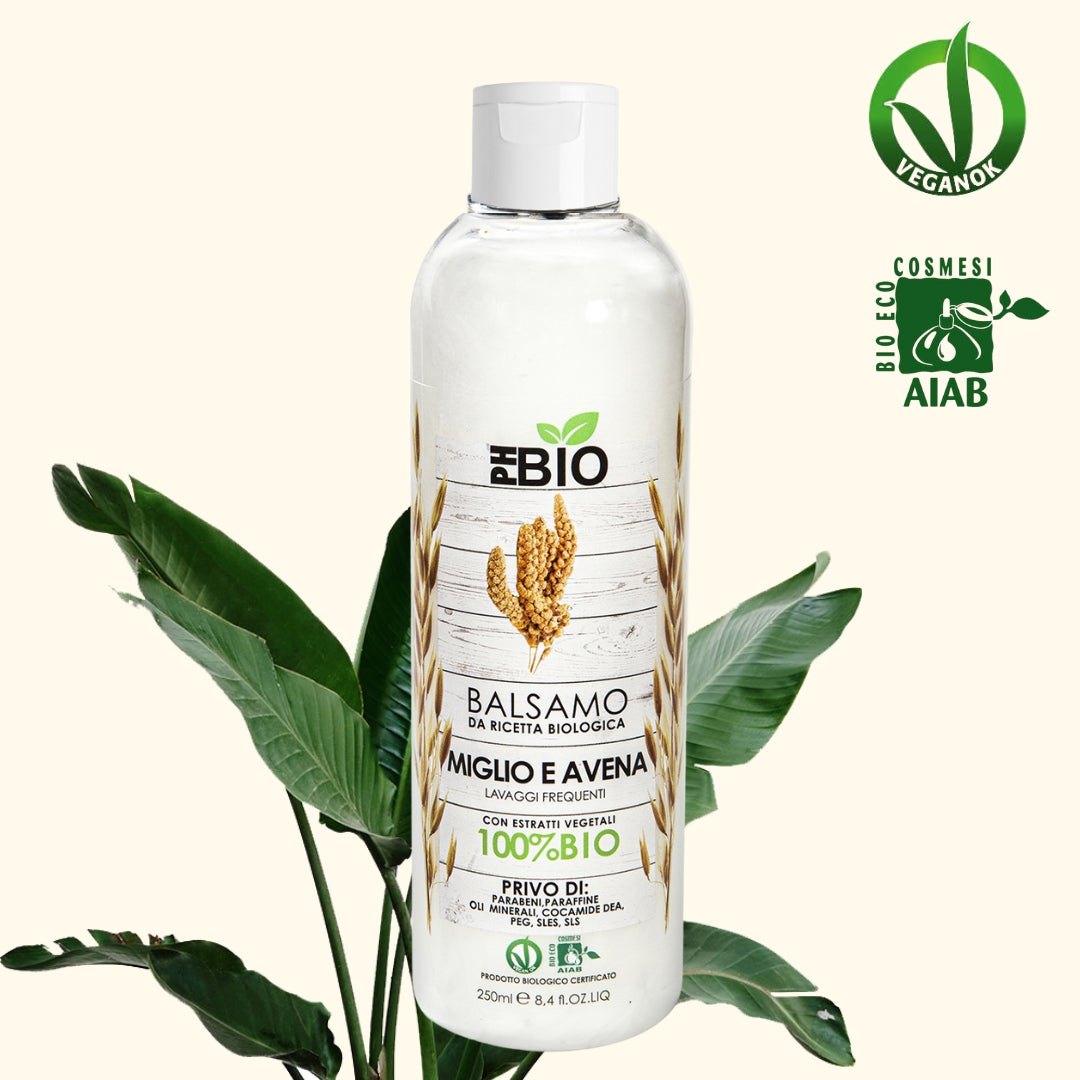 BALSAMO MIGLIO e AVENA - PH BIO - lavaggi frequenti - 100% Biologico - 250ml