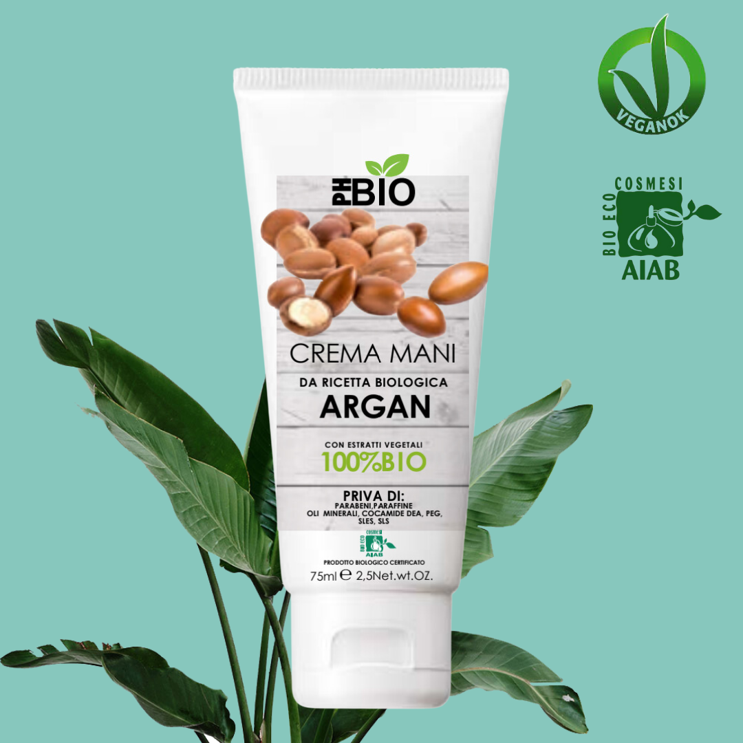 CREMA MANI - PH BIO - ARGAN, miglio, avena, camomilla e proteina della soia - 100% Bio