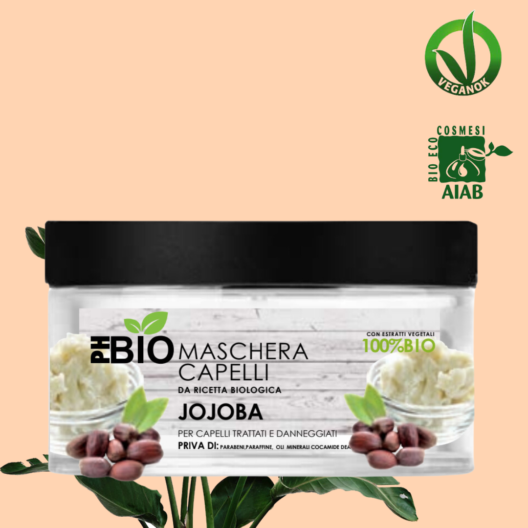 Masque capillaire - PH BIO - à l'huile de jojoba - Pour cheveux traités et abîmés - 100% bio 