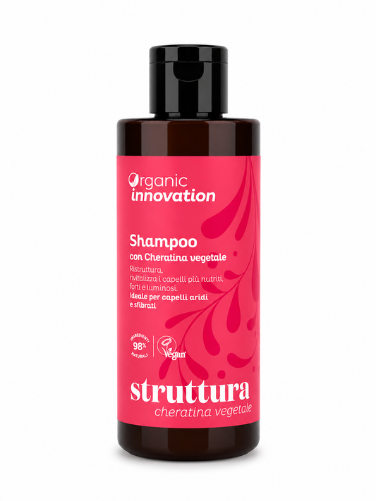 Shampoo alla Cheratina Vegetale per Capelli Secchi e Sfibrati | Organic Innovation 250 ml