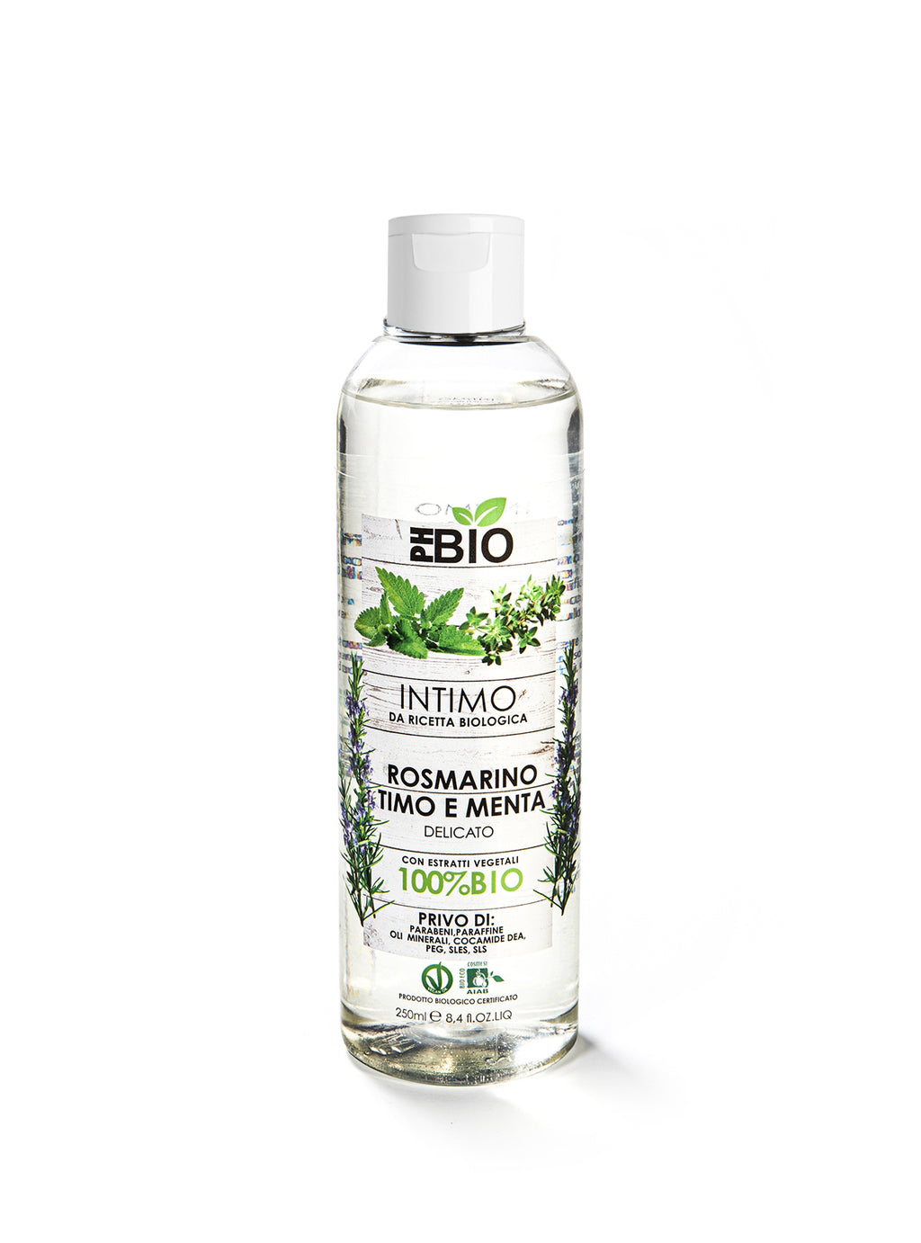 SOUS-VÊTEMENTS ROMARIN ET MENTHE - PH BIO - 100%Bio et vegan - 250 ml