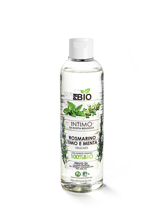 INTIMO ROSMARINO E MENTA - PH BIO - 100%Biologico e vegano - 250 ml