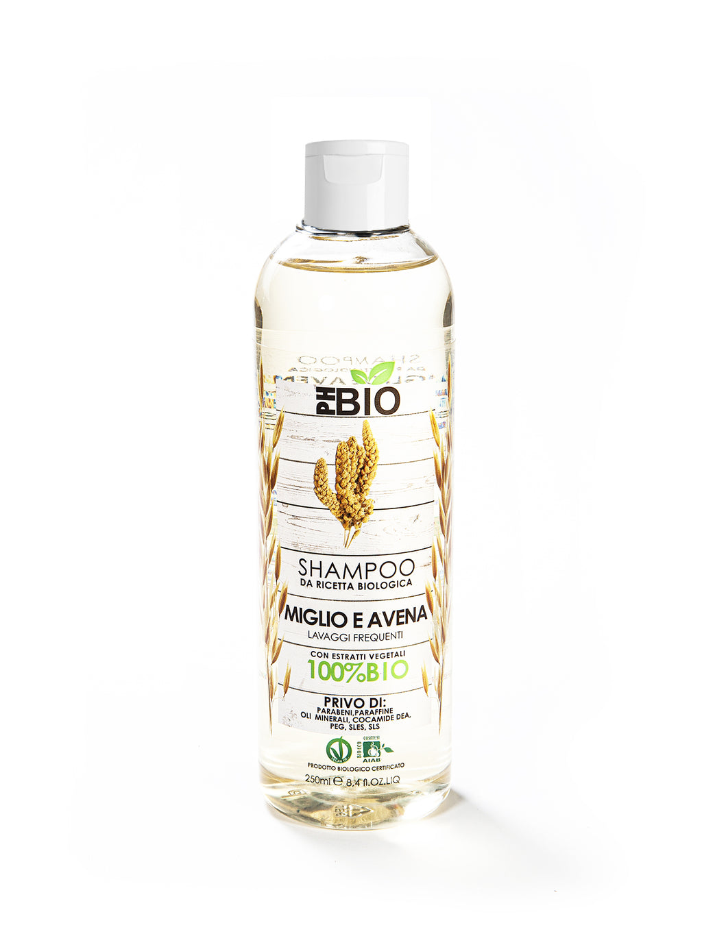 Shampoo Biologico- PH BIO - MIGLIO E AVENA - 100% BIOLOIGICO - Lavaggi frequenti