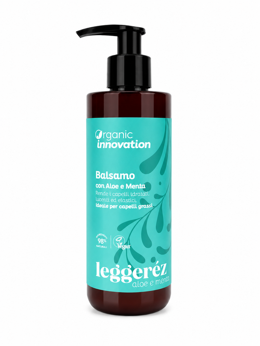 Balsamo Aloe e Menta per Capelli Grassi | Organic Innovation Bio Vegano 250 ml