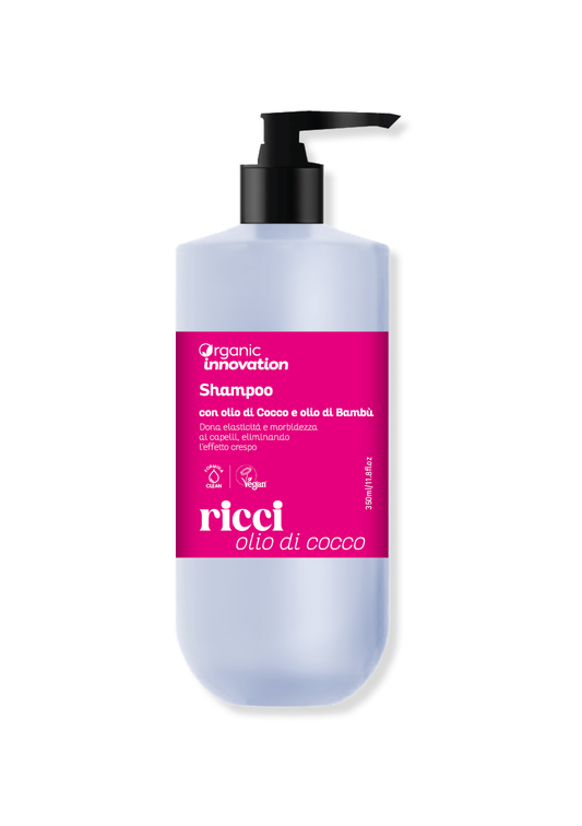 LINEA RICCI - Shampoo Organic Innovation, olio di cocco, olio di Bambù, proteine idrolizzate della seta, estratto di melograno, fito cheratina/complesso antistatico