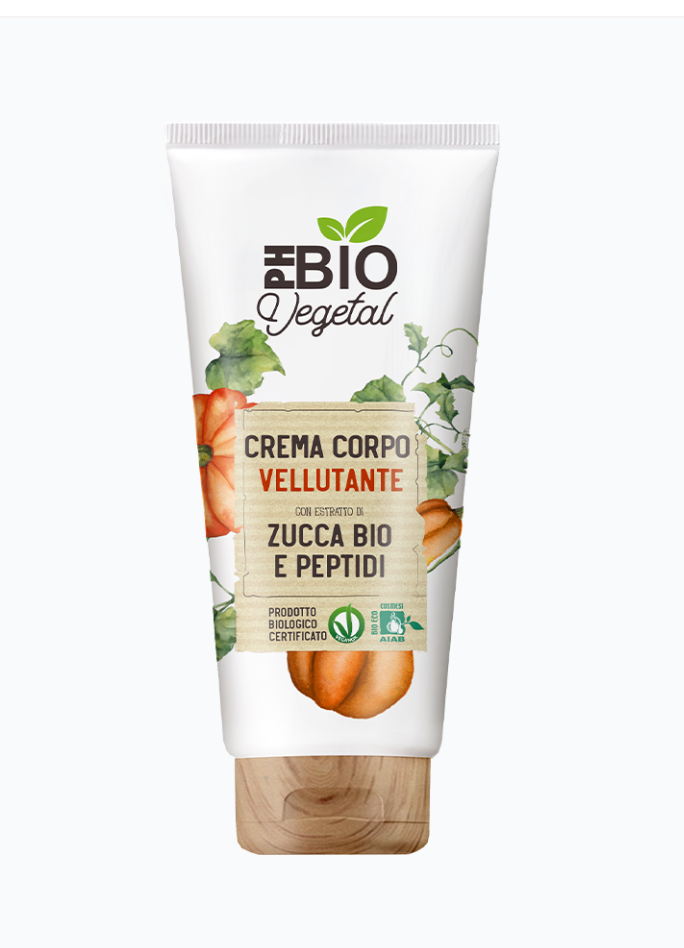 Crema corpo VELLUTANTE Zucca e Peptidi - Ph bio vegetal - 250 ml - Vegan OK